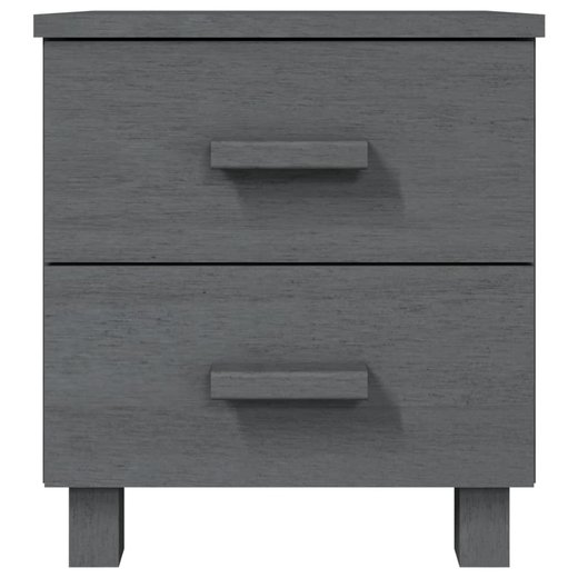 Nachttisch Dunkelgrau 40x35x44,5 cm Massivholz Kiefer
