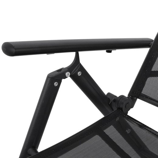 Sonnenliege Klappbar Aluminium 178x63,5x96 cm Schwarz