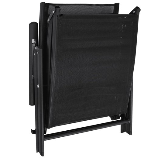 Sonnenliege Klappbar Aluminium 178x63,5x96 cm Schwarz