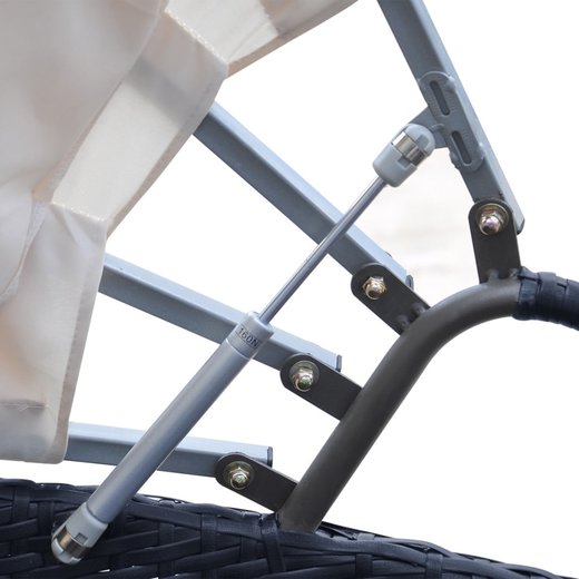 Outdoor-Sonneninsel mit Sonnendach Poly Rattan Schwarz