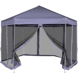 Sechseckiges Pop-Up Festzelt 6 Seitenwnde Dunkelblau...