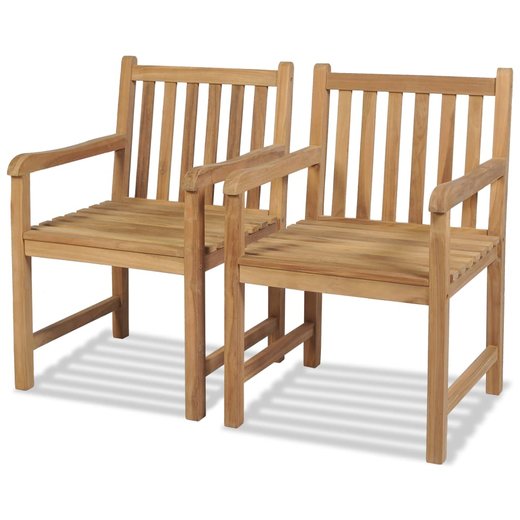 Gartensthle 2 Stk. Massivholz Teak