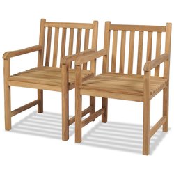 Gartenst�hle 2 Stk. Massivholz Teak