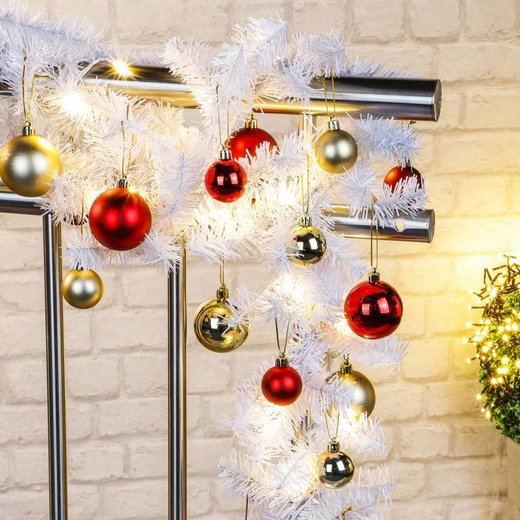 HI Knstliche Tannengirlande mit Lichterkette 80 LEDs Wei
