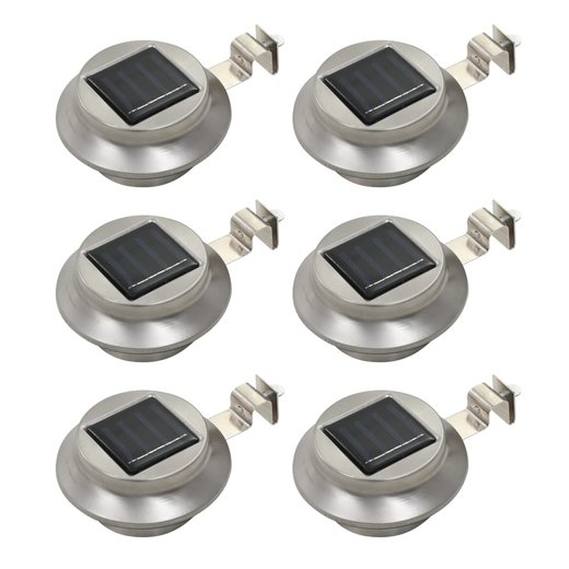 Outdoor Solarleuchten 6 Stck LED Rund 12 cm Wei