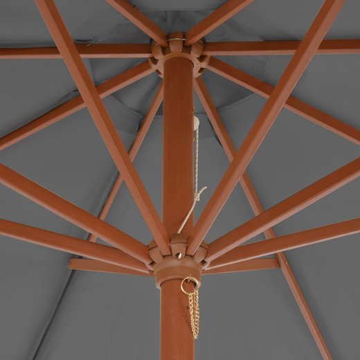 Sonnenschirm mit Holz-Mast 300 cm Anthrazit