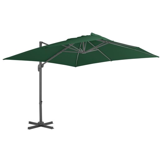Ampelschirm mit Aluminium-Mast 400 x 300 cm Grn