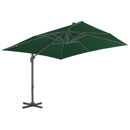 Ampelschirm mit Aluminium-Mast 400 x 300 cm Grn