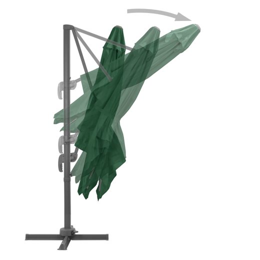 Ampelschirm mit Aluminium-Mast 400 x 300 cm Grn