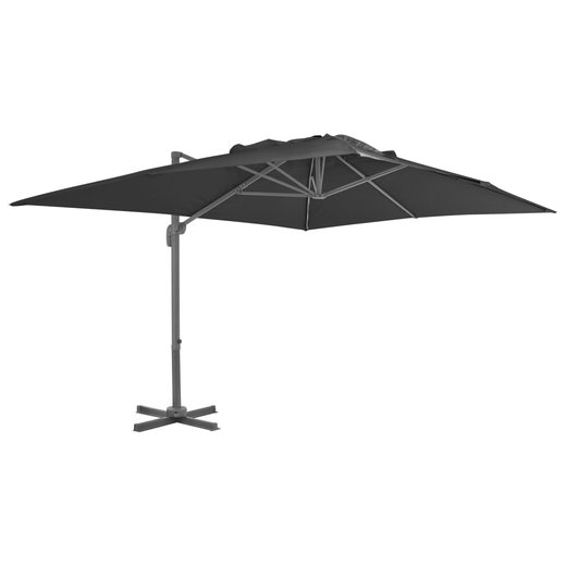 Ampelschirm mit Aluminium-Mast Anthrazit 400 x 300 cm