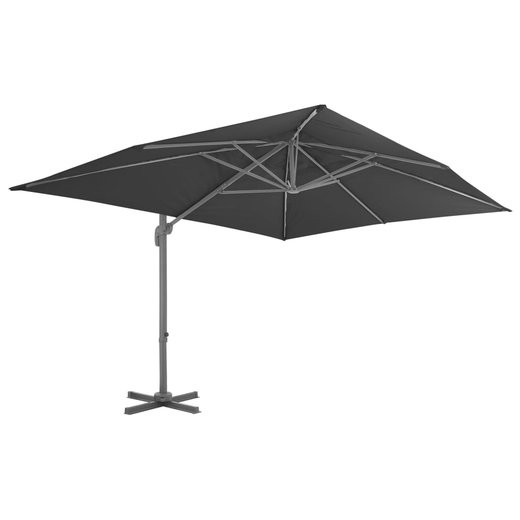 Ampelschirm mit Aluminium-Mast Anthrazit 400 x 300 cm