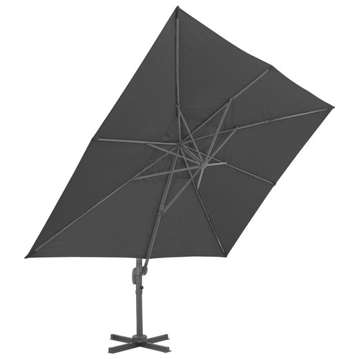 Ampelschirm mit Aluminium-Mast Anthrazit 400 x 300 cm
