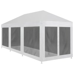 Partyzelt mit 8 Mesh-Seitenwnden 9 x 3 m
