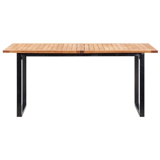 7-tlg. Garten-Essgruppe Poly Rattan Akazienholz Grau