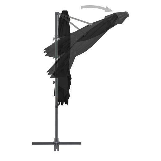 Ampelschirm mit Stahlmast Schwarz 250x250 cm