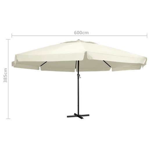 Sonnenschirm mit Aluminium-Mast 600 cm Sandwei
