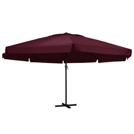 Sonnenschirm mit Aluminium-Mast 600 cm Bordeauxrot
