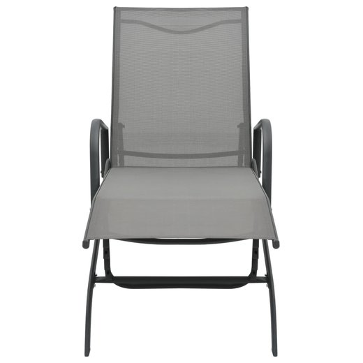 Sonnenliegen 2 Stk. mit Tisch Textilene und Stahl