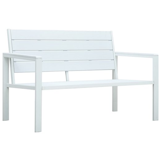 Gartenbank 120 cm HDPE Wei Holz-Optik