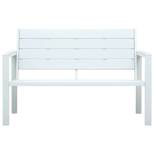 Gartenbank 120 cm HDPE Wei Holz-Optik