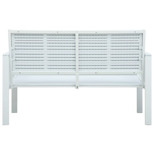 Gartenbank 120 cm HDPE Wei Holz-Optik