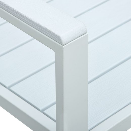Gartenbank 120 cm HDPE Wei Holz-Optik