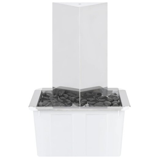 Gartenbrunnen mit Pumpe Edelstahl 76 cm Dreieckig