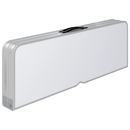Klappbarer Campingtisch mit 2 Sitzbnken Aluminium Wei