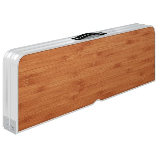 Klappbarer Campingtisch mit 2 Sitzbnken Aluminium Braun