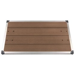 Garten-Duschwanne WPC Edelstahl 110 x 62 cm Braun
