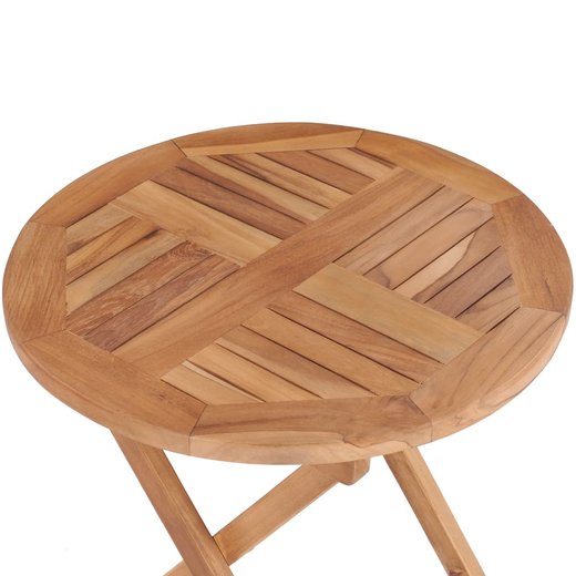 Klappbarer Gartentisch 45 cm Teak Massivholz
