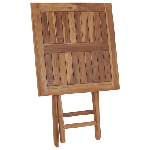 Klappbarer Gartentisch 606075 cm Teak Massivholz