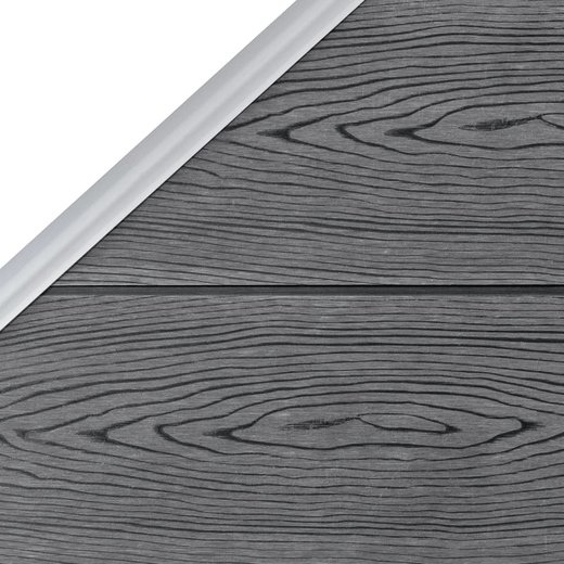Zaunelement WPC 95x(105-180) cm Grau