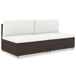 Modulares 2-Sitzer-Sofa Poly Rattan Braun