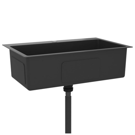 Handgemachte Einbausple Schwarz Edelstahl