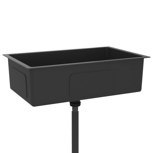 Handgemachte Einbausple Schwarz Edelstahl