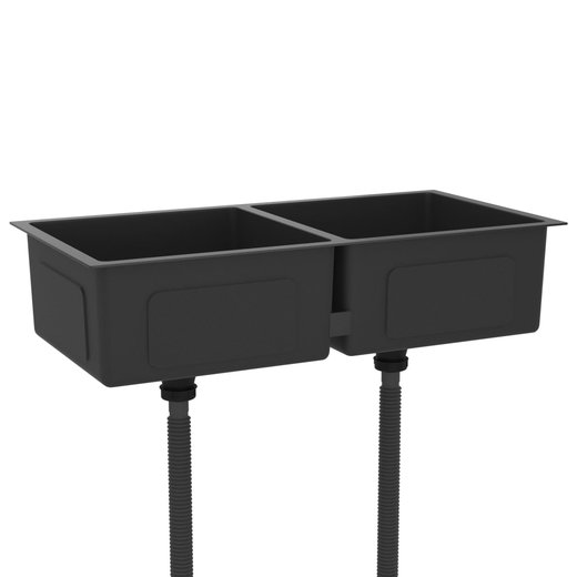 Handgemachte Einbausple Schwarz Edelstahl