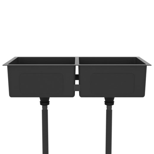 Handgemachte Einbausple Schwarz Edelstahl