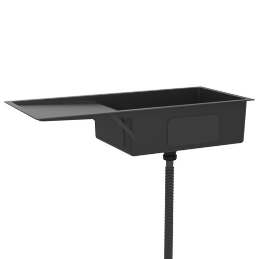 Handgemachte Einbausple Schwarz Edelstahl
