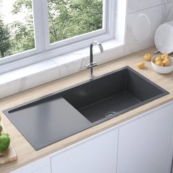 Handgemachte Einbausple Schwarz Edelstahl