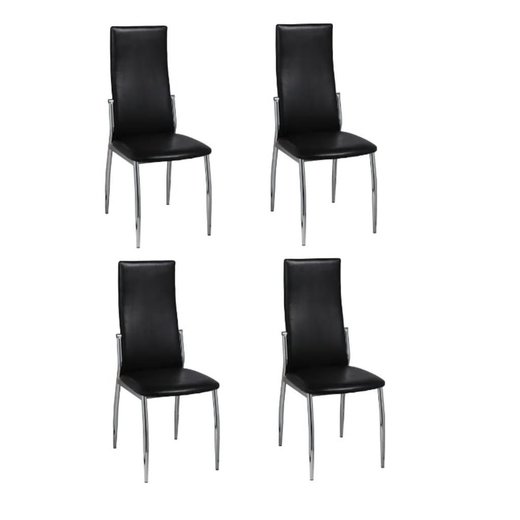 Esszimmersthle 4 Stk. Schwarz Kunstleder