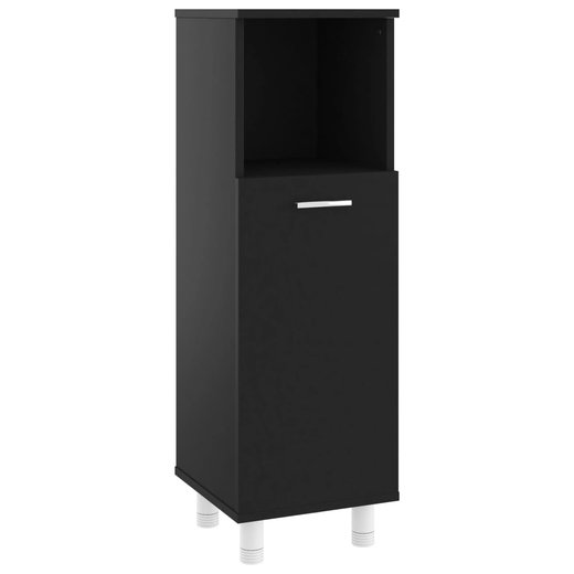 Badezimmerschrank Schwarz 30x30x95 cm Spanplatte