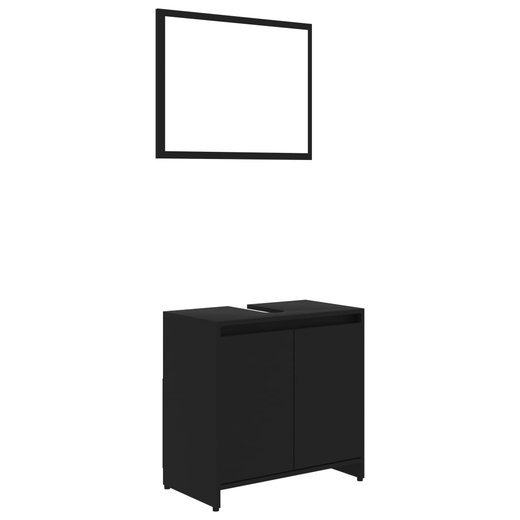 Badmbel-Set Schwarz Spanplatte