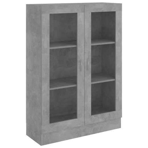 Vitrinenschrank Betongrau 82,5x30,5x115 cm Spanplatte