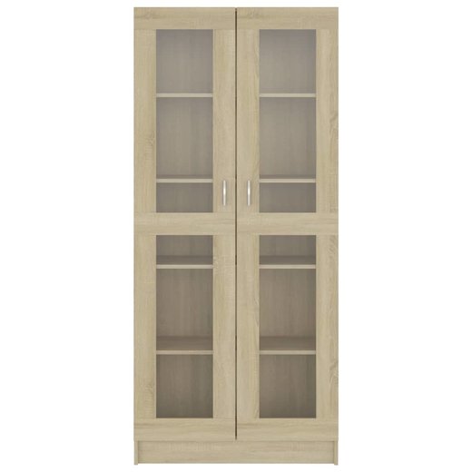 Vitrinenschrank Sonoma-Eiche 82,5x30,5x185,5 cm Spanplatte