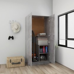 Kleiderschrank Betongrau 82,5x51,5x180 cm Spanplatte