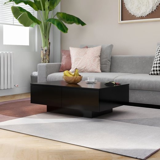 Couchtisch Schwarz 90x60x31 cm Spanplatte