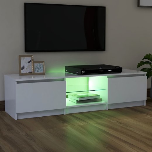 TV-Schrank mit LED-Leuchten Wei 140x40x35,5 cm
