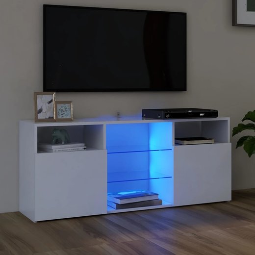 TV-Schrank mit LED-Leuchten Wei 120x30x50 cm
