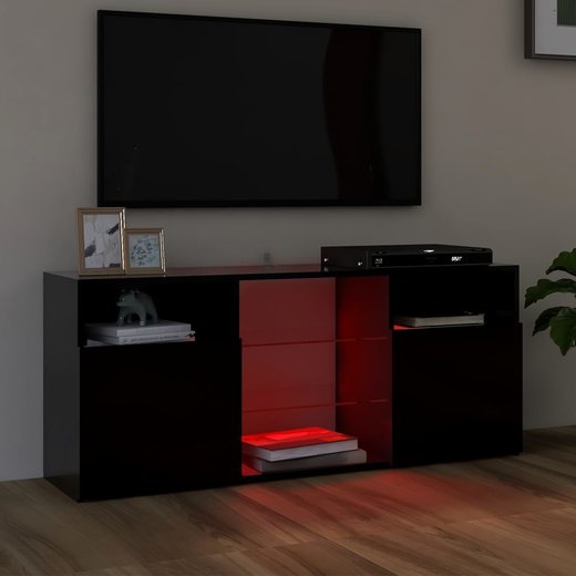 TV-Schrank mit LED-Leuchten Schwarz 120x30x50 cm